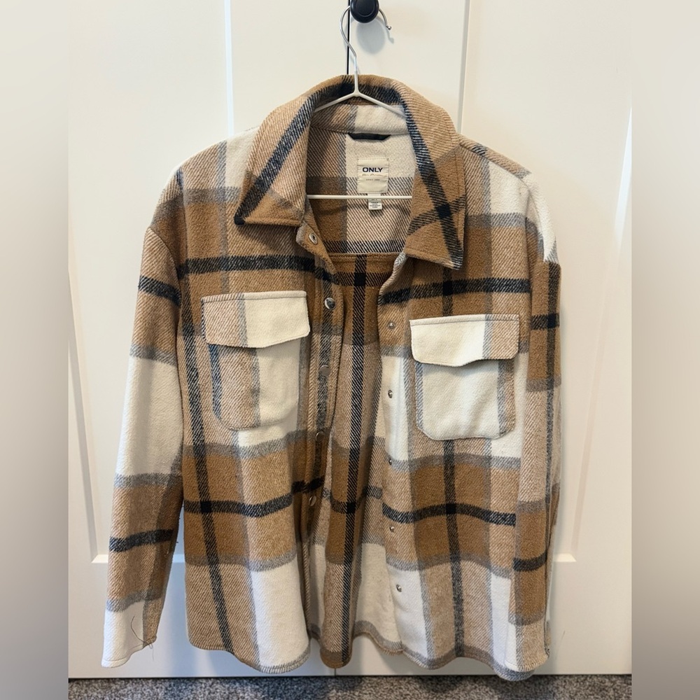 ONLY Womens Plaid Shirt Jacket